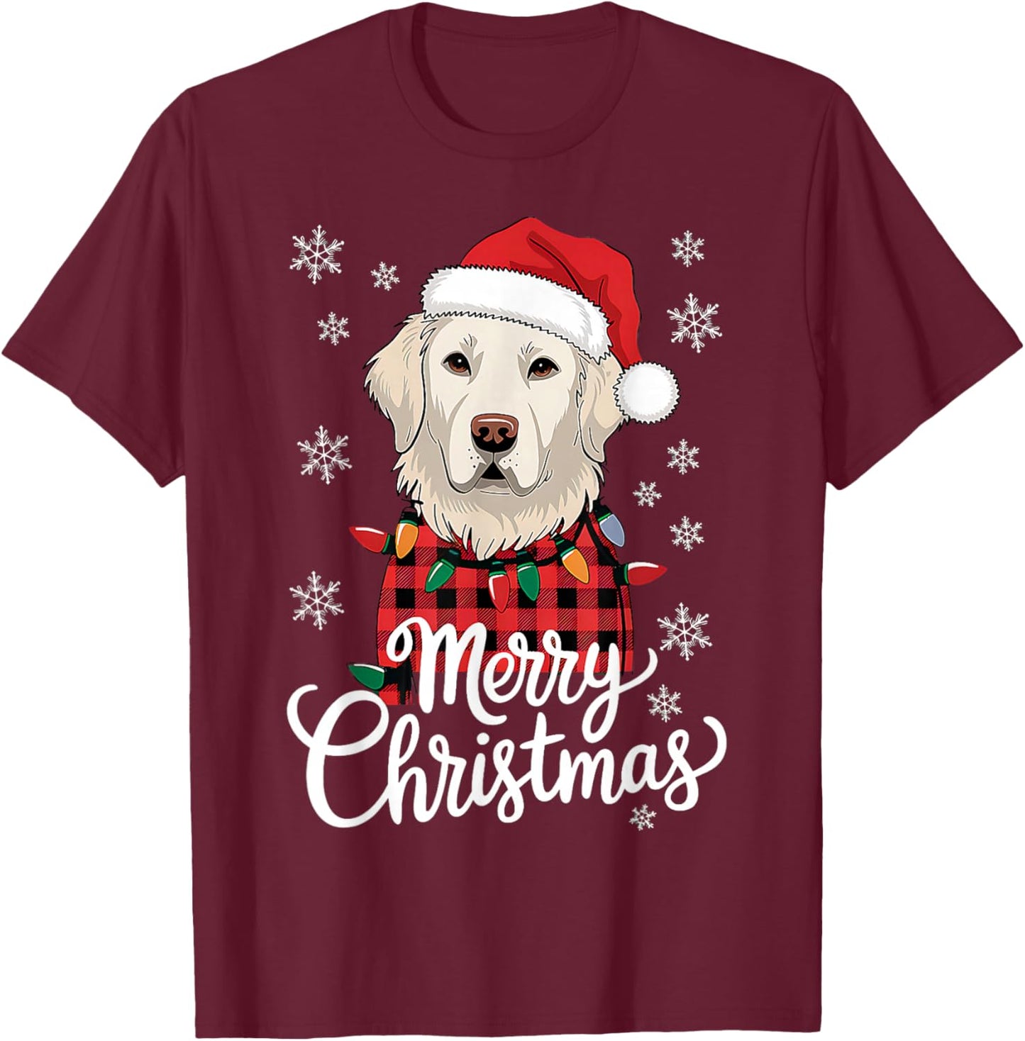 Christmas White English Cream Golden Retriever Mom Dog Puppy Men Women T-Shirt - T-Shirt | Maroon