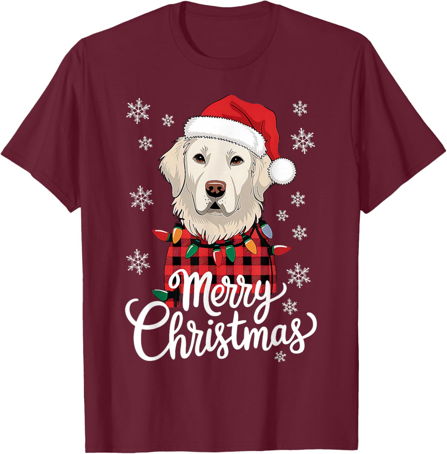 Christmas White English Cream Golden Retriever Mom Dog Puppy Men Women T-Shirt - T-Shirt | Maroon