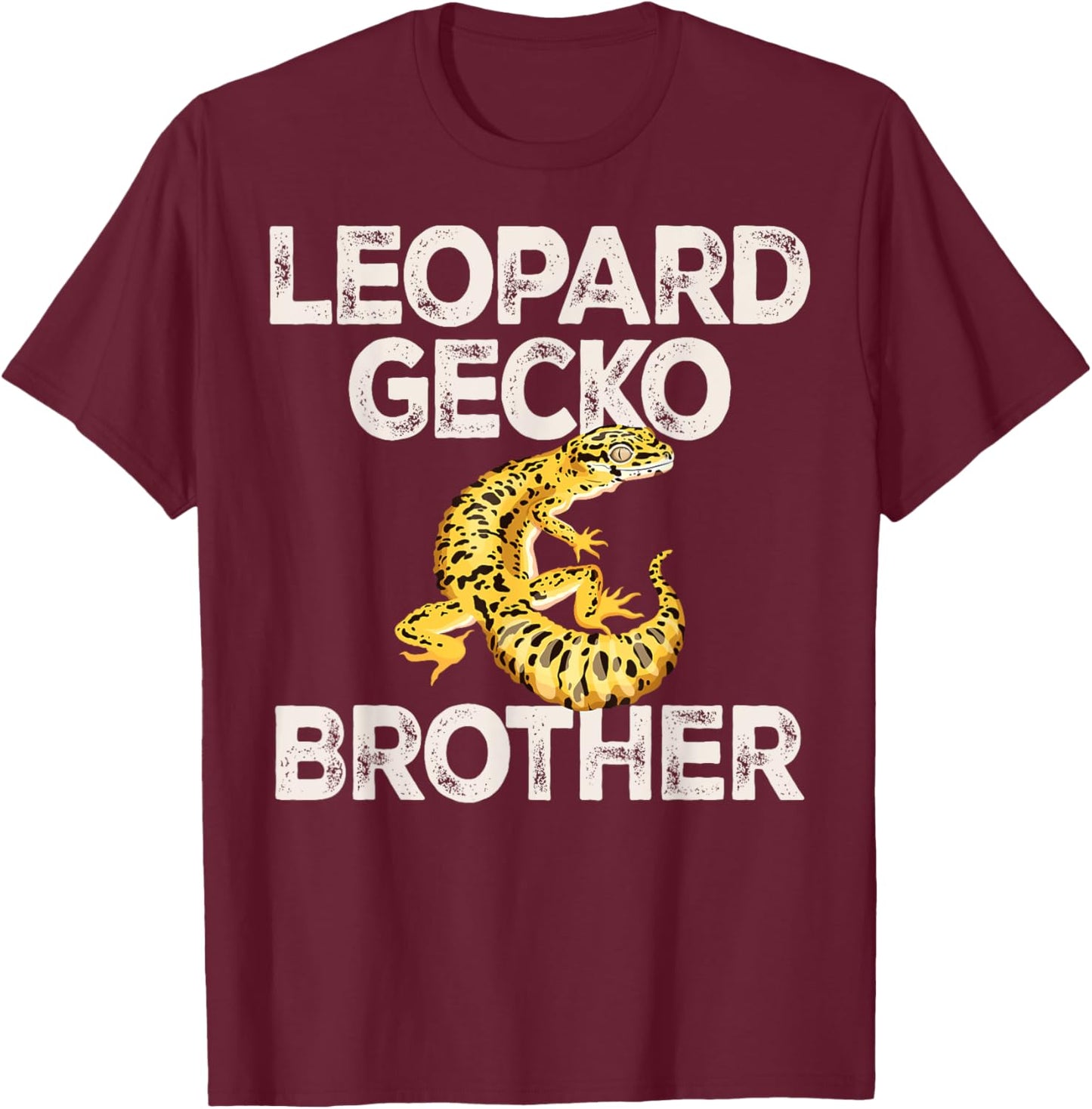 Leopard Gecko Brother lizard Reptiles Common leopard gecko T-Shirt - T-Shirt | Maroon