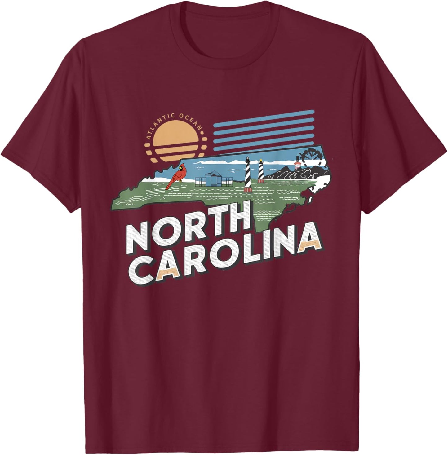 North Carolina State of North Carolina Retro North Carolina T-Shirt - T-Shirt | Maroon