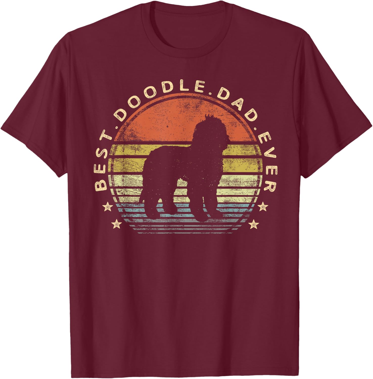 Best Doodle Dad - Dog Lover Owner Labradoodle GoldenDoodle T-Shirt - T-Shirt | Maroon