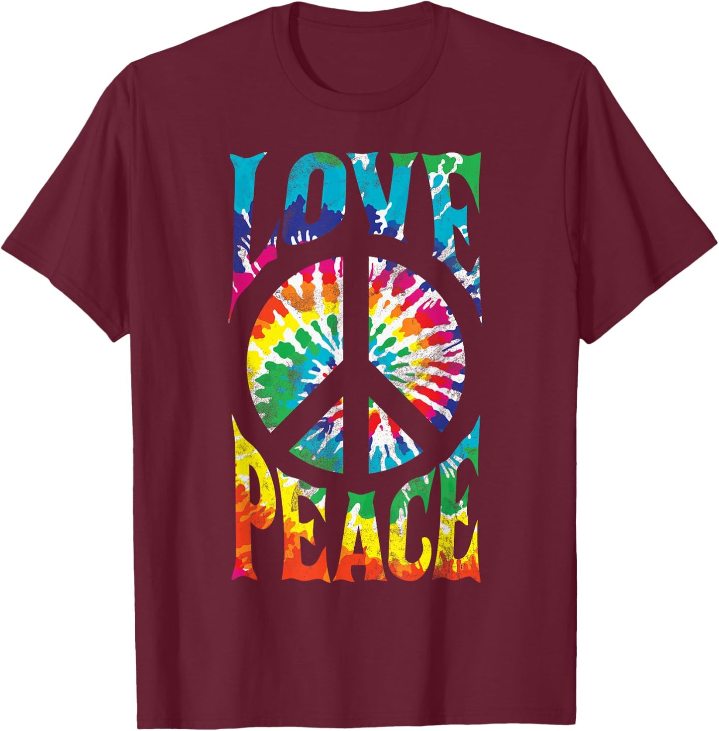 Groovy Tie Dye 70s 80s Retro Hippie Party Design Vintage T-Shirt - T-Shirt | Maroon