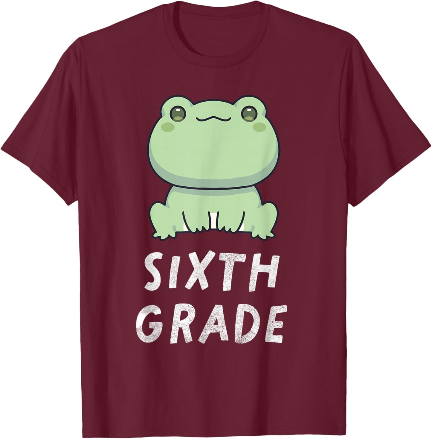 6th Grade Frog Back To School Student Teacher T-Shirt - T-Shirt | Maroon