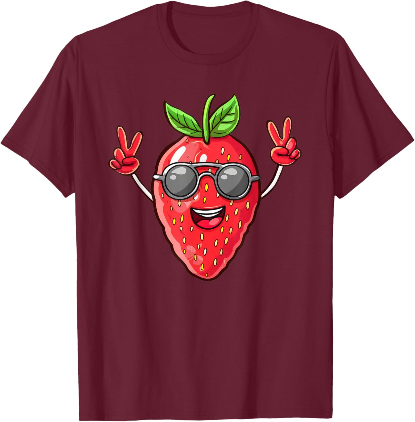 Funny Strawberry T-Shirt - T-Shirt | Maroon
