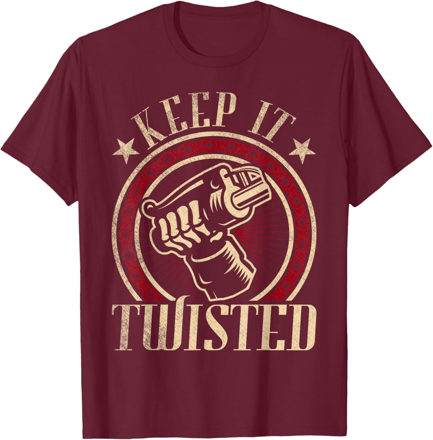 Keep It Twisted - Vintage Motorcycle T-Shirt - T-Shirt | Maroon