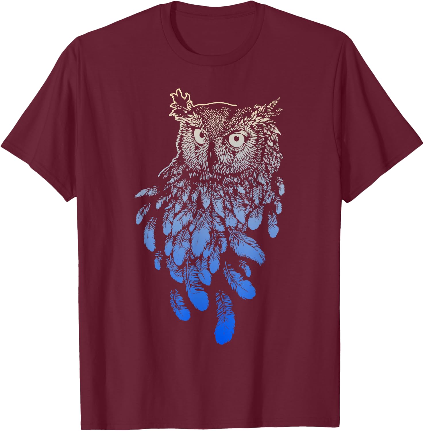 Owl Shirt - Owl Gift Spirit Animal Tribal T-Shirt - T-Shirt | Maroon