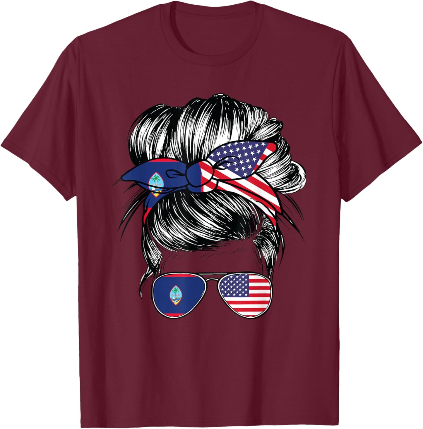 Guam Flag Guamanian Women American USA Heritage Guam T-Shirt - T-Shirt | Maroon