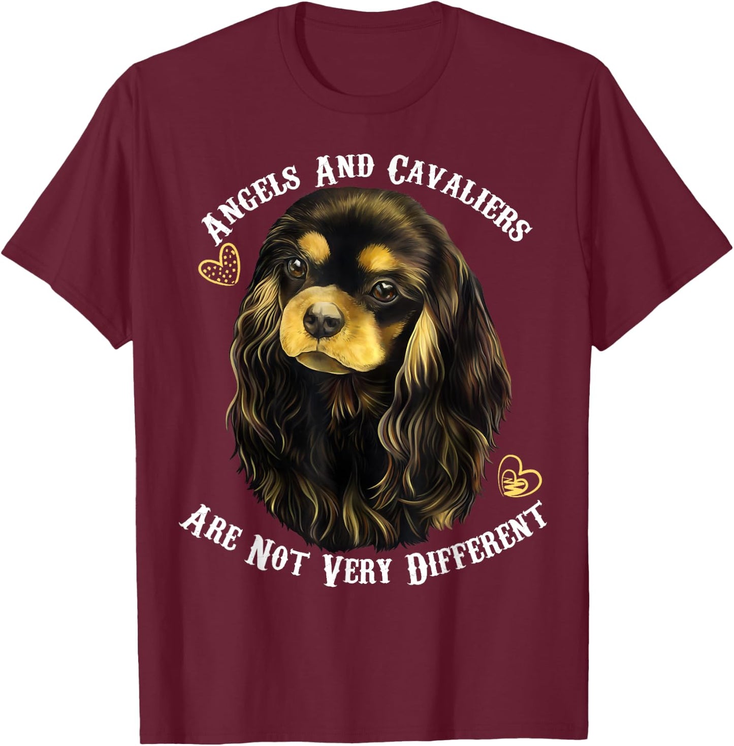 Black and Tan, Cavalier King Charles Spaniel T-Shirt - T-Shirt | Maroon