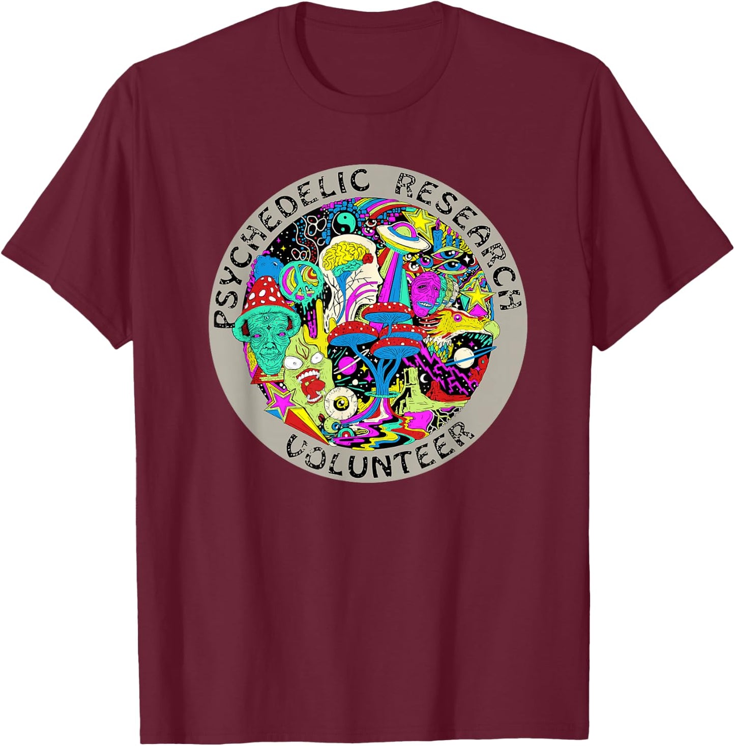 Psychedelic Mushroom Trip Gift - Psychedelic Research Gift Small T-Shirt - T-Shirt | Maroon