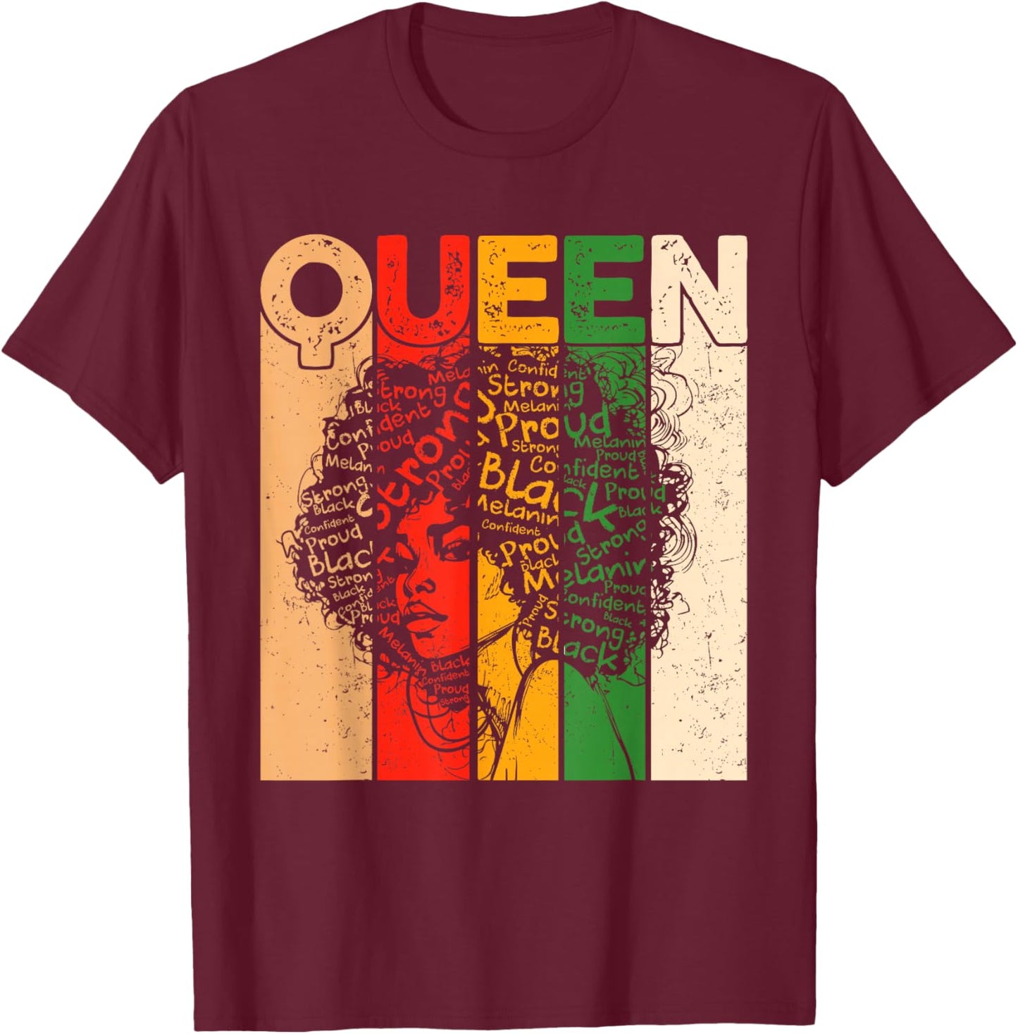 Juneteenth Black History African Queen Freedom 1865 T-Shirt - T-Shirt | Maroon