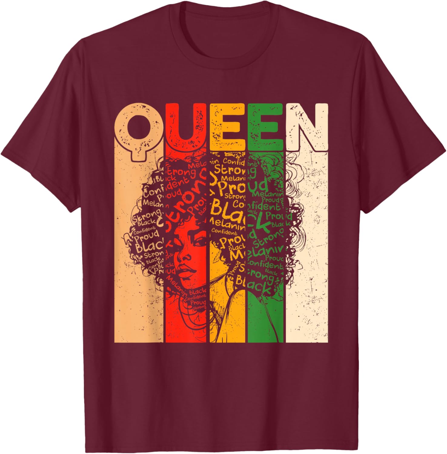 Juneteenth Black History African Queen Freedom 1865 T-Shirt - T-Shirt | Maroon