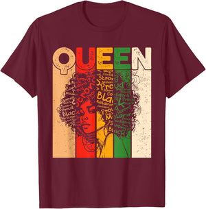 Juneteenth Black History African Queen Freedom 1865 T-Shirt - T-Shirt | Maroon