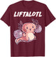 BCC Liftalotl Weightlifting Axolotl Amphibian Strength Gym - -Adults, Black, Small T-Shirt - T-Shirt | Maroon