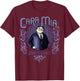 Addams Family Gomez Addams Cara Mia Portrait Logo T-Shirt - T-Shirt | Maroon