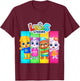 RV AppStudios Lucas and Friends Group Shot Panels T-Shirt - T-Shirt | Maroon