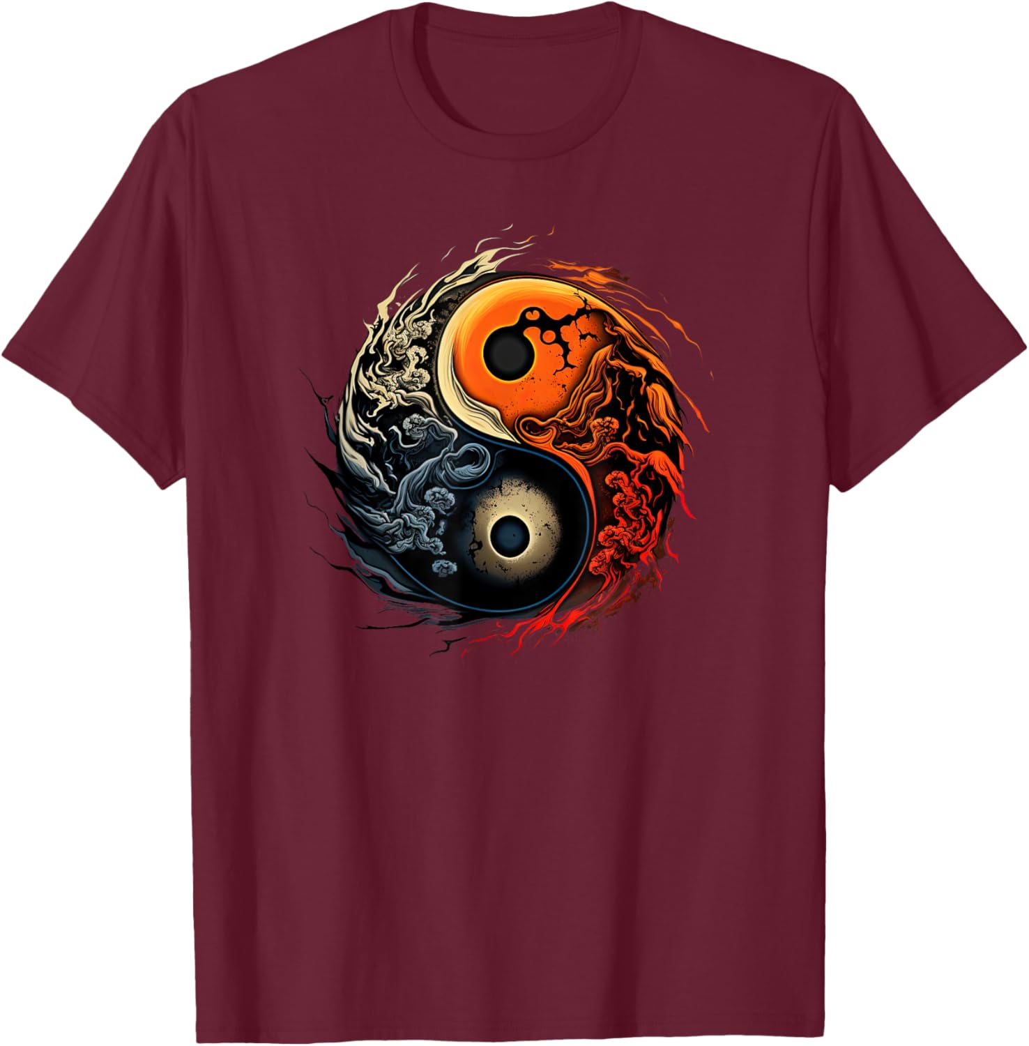 Yinyang Yoga Zen Yin yang Meditation T-Shirt - T-Shirt | Maroon