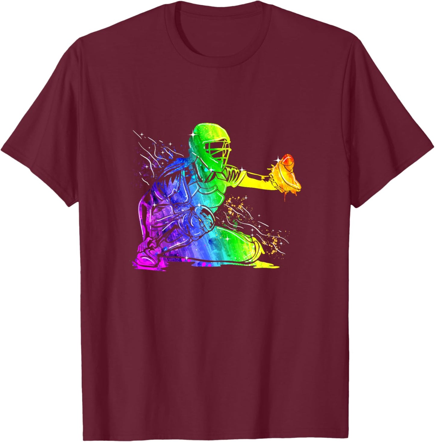 Softball Catcher Sports Design- Women Girls Softball Player T-Shirt - T-Shirt | Maroon