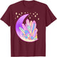 Pastel Goth Crystal Cluster Glowing Moon Kawaii Witch T-Shirt - T-Shirt | Maroon