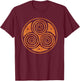 Celtic Spiral Triskele Triple Spiral T-Shirt - T-Shirt | Maroon