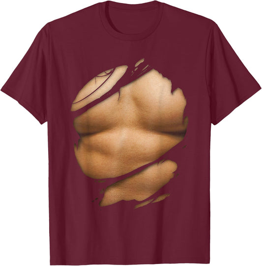 Ripped Muscle Graphic T-Shirt - T-Shirt | Maroon