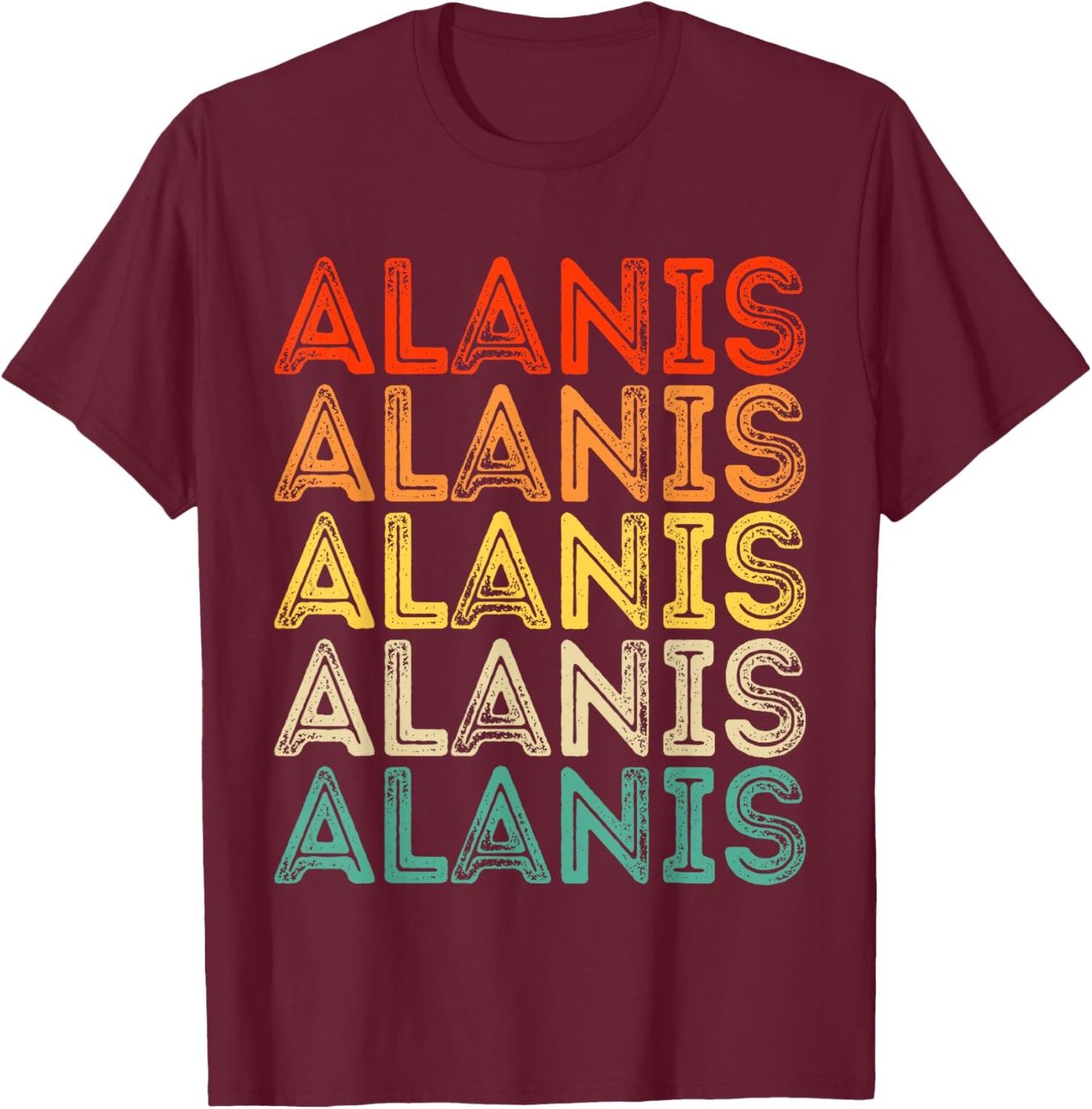 Love Heart Alanis Vintage Retro Style Black Alanis T-Shirt - T-Shirt | Maroon
