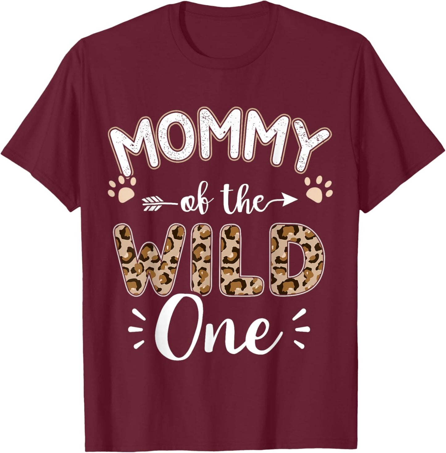 Mommy of the wild one birthday girl matching family party T-Shirt - T-Shirt | Maroon