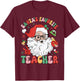 Santa Favorite Teacher Groovy Christmas Teacher Boys Girls T-Shirt - T-Shirt | Maroon