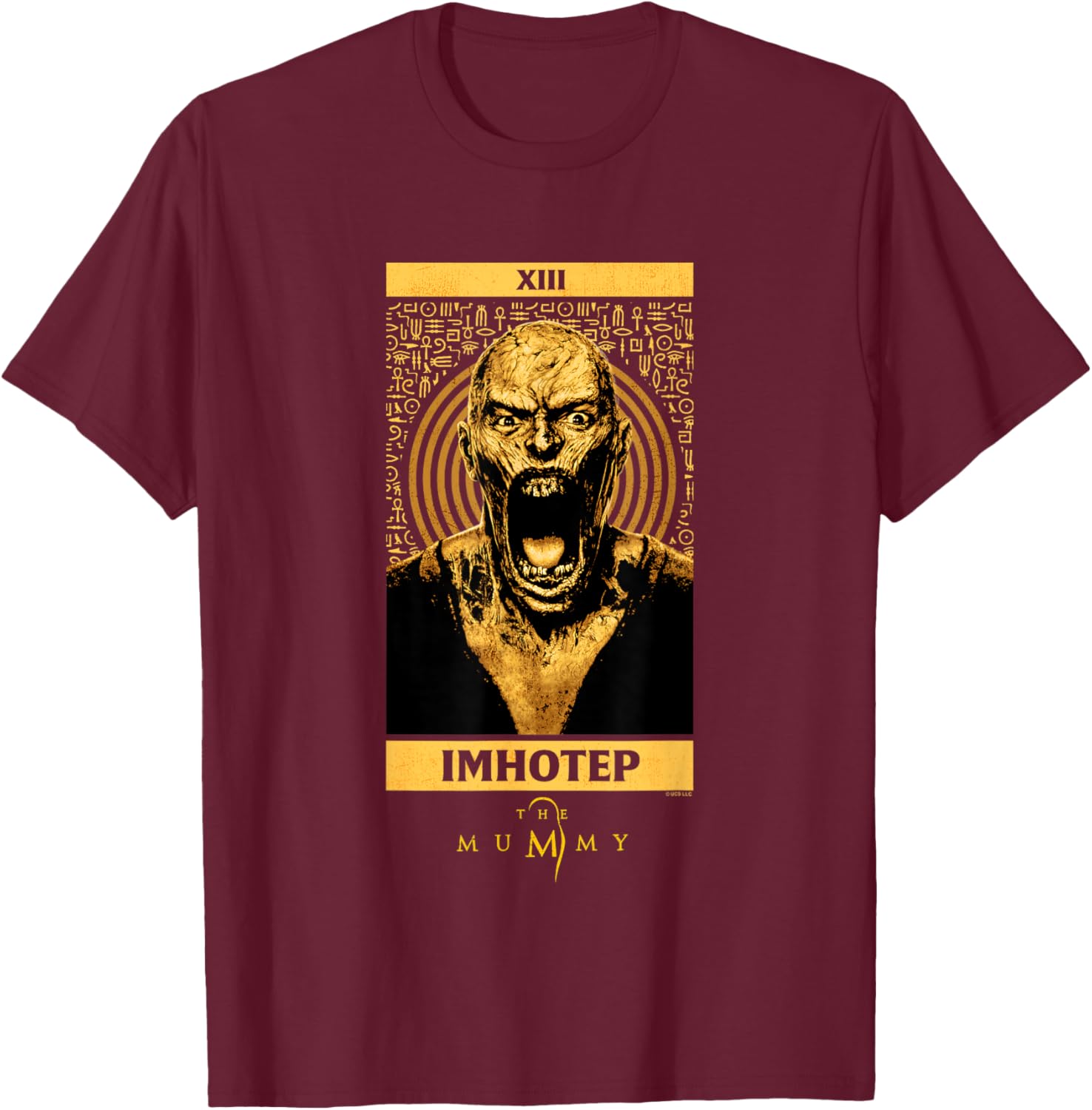 The Mummy Imhotep Tarot Card Vintage T-Shirt - T-Shirt | Maroon
