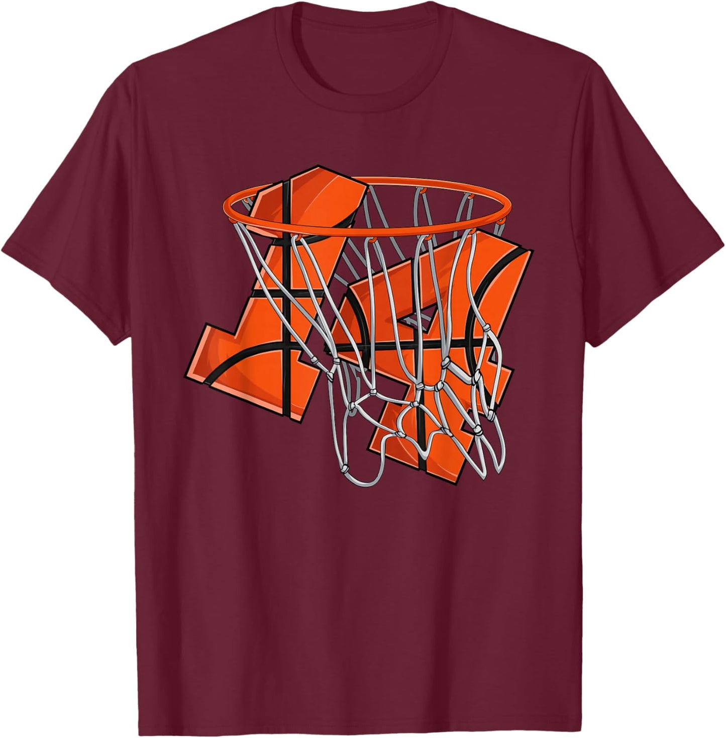 14th Birthday Basketball Shirt Kids, Boys 14 Year Old T-Shirt - T-Shirt | Maroon