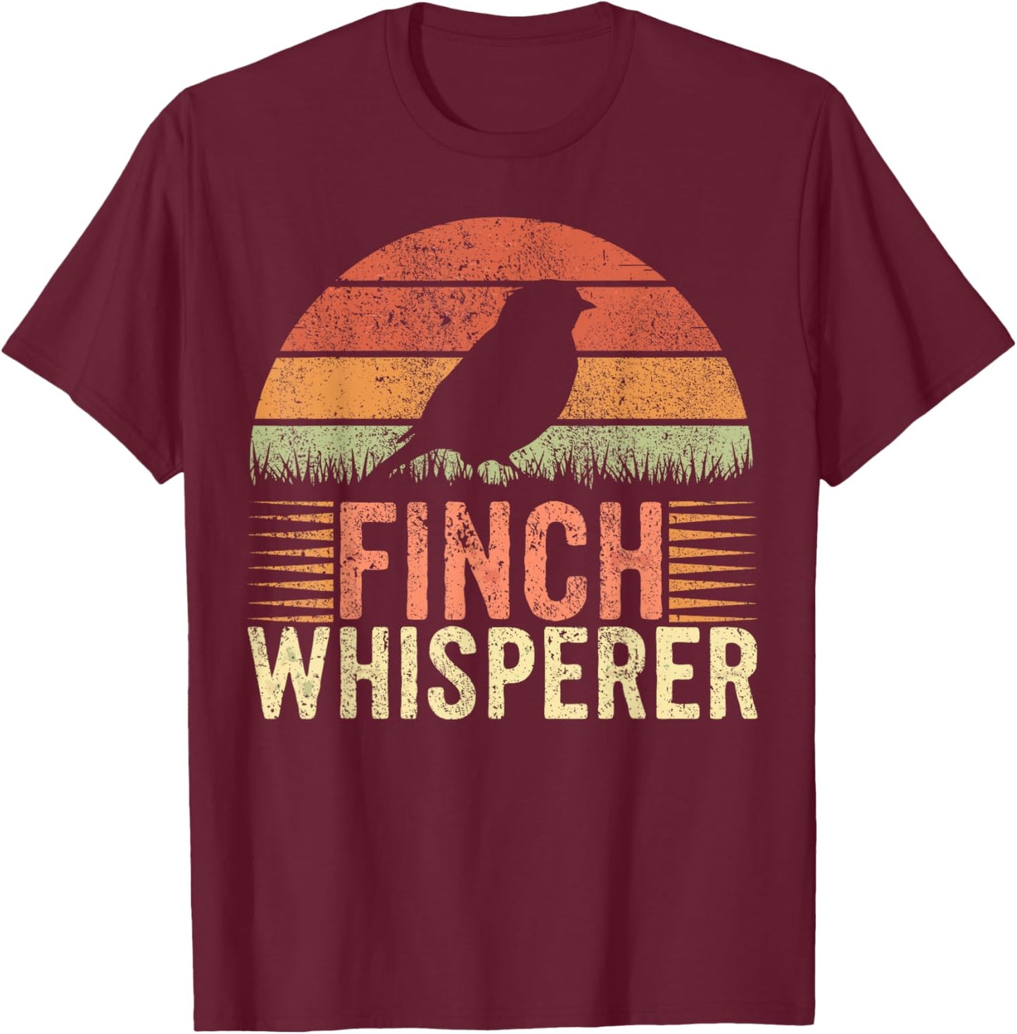 Finch Whisperer Bird Lover Vintage Finch T-Shirt - T-Shirt | Maroon