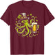 Irish Octopus With Beer St. Patrick's Day Ireland T-Shirt - T-Shirt | Maroon