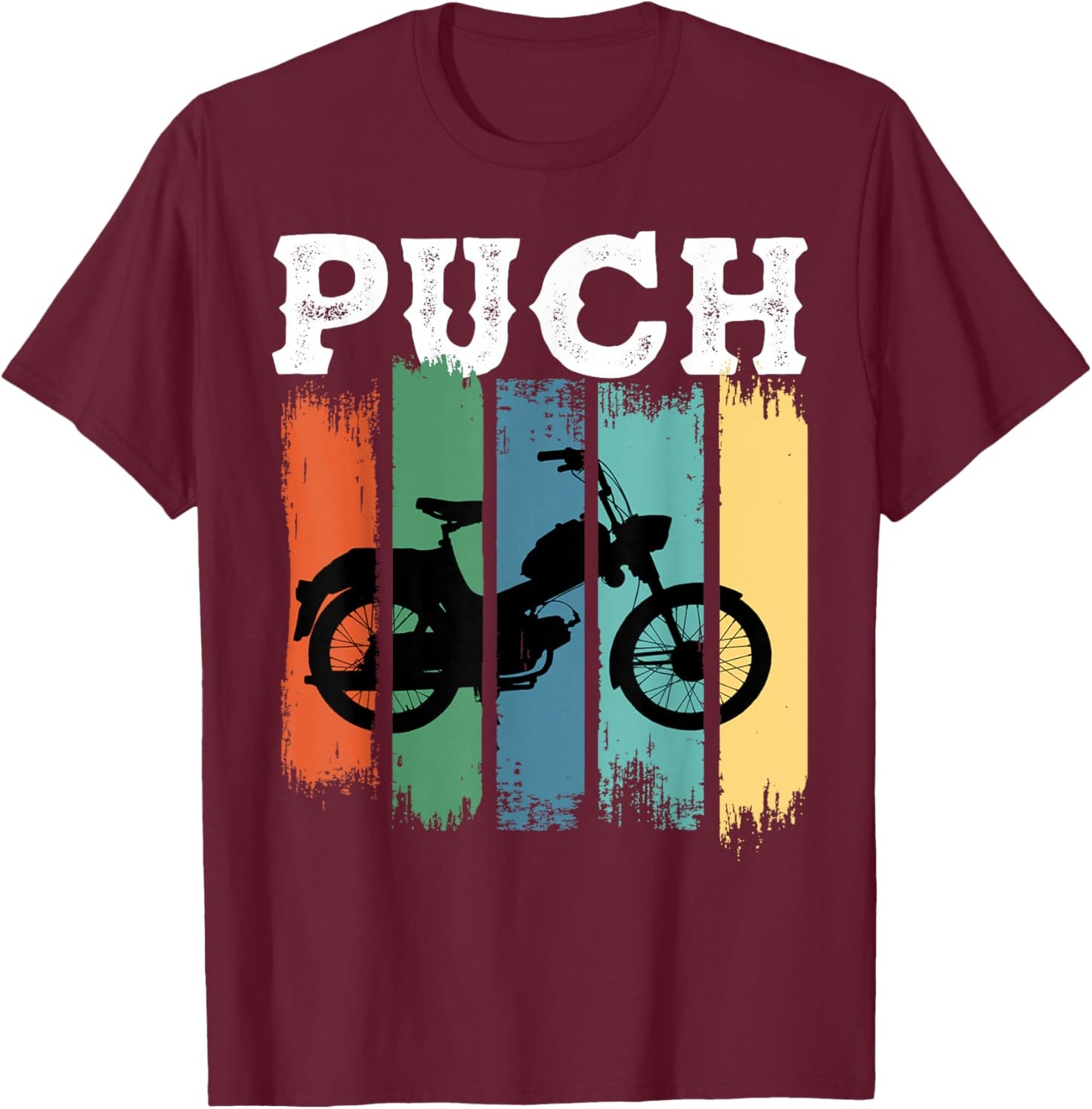 Puch Mofa Retro Klassiker Zweirad Kult Fahrer T-Shirt - T-Shirt | Maroon