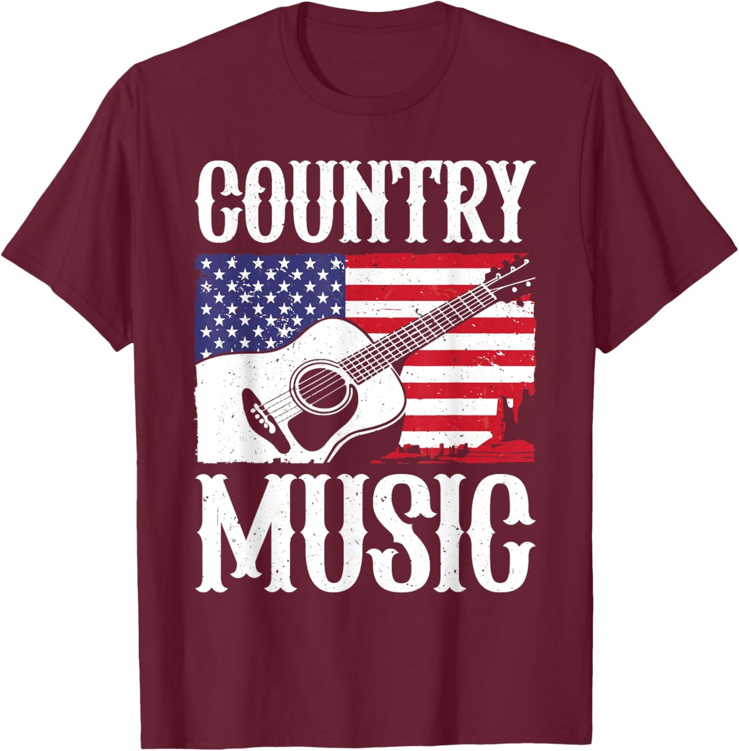 Cool Country Music Art Women Classic Country Music T-Shirt - T-Shirt | Maroon