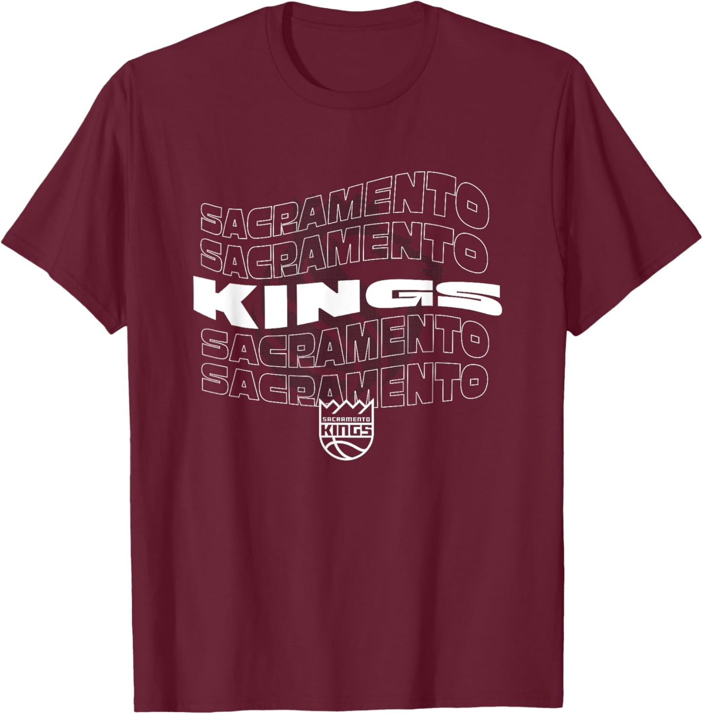NBA Sacramento Kings Wave Outline Team Logo T-Shirt - T-Shirt | Maroon