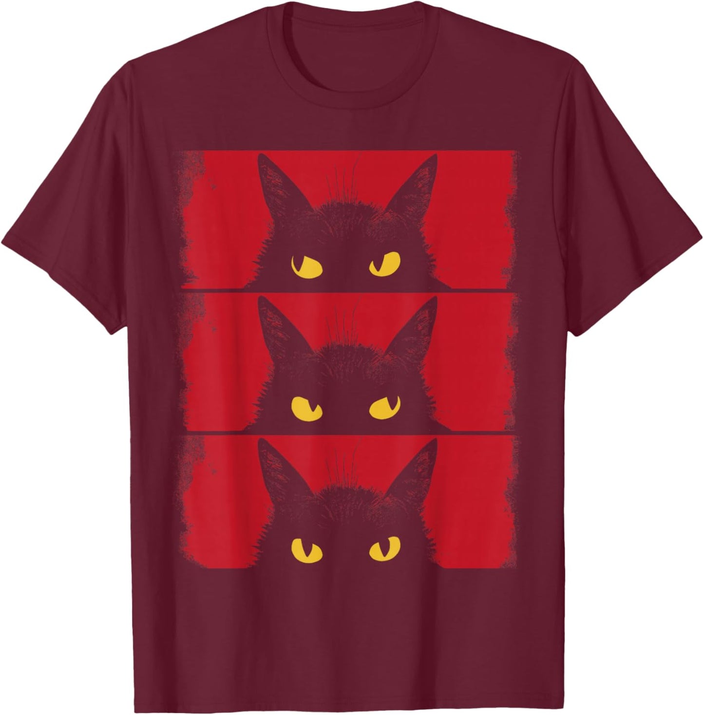Cat Lover, Grumpy Black Kitten, Cat Mom, Cat Dad T-Shirt - T-Shirt | Maroon