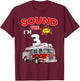 Sound the Alarm I'm 3! Kids Fire Truck Firefighter Birthday T-Shirt - T-Shirt | Maroon