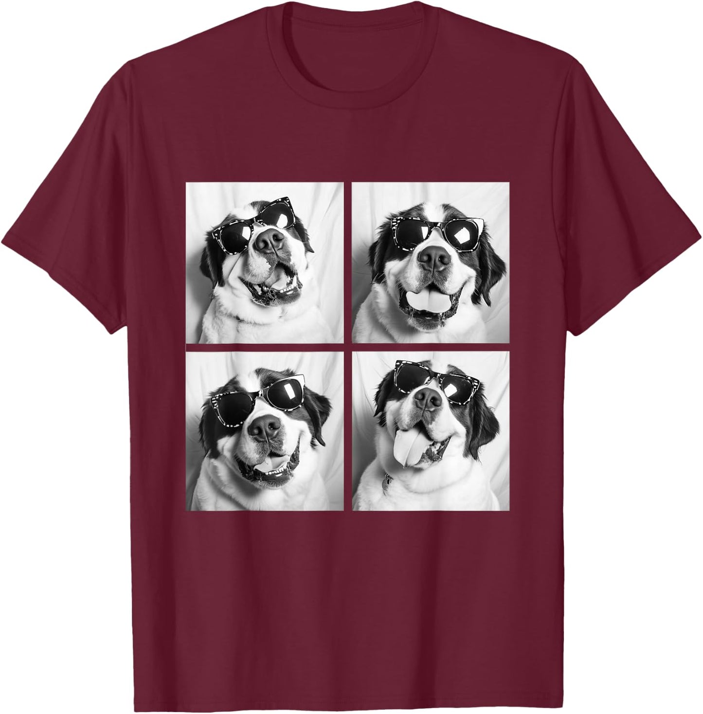 Funny St Bernard with Sunglasses Meme Dogs for Pet Owners T-Shirt - T-Shirt | Maroon