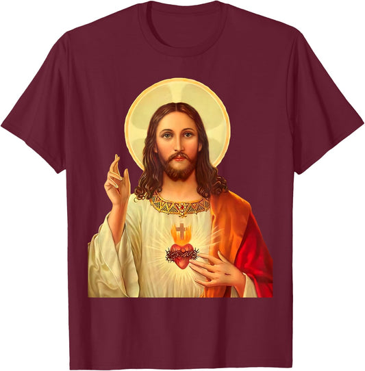 Sacred Heart of Jesus T-Shirt - T-Shirt | Maroon
