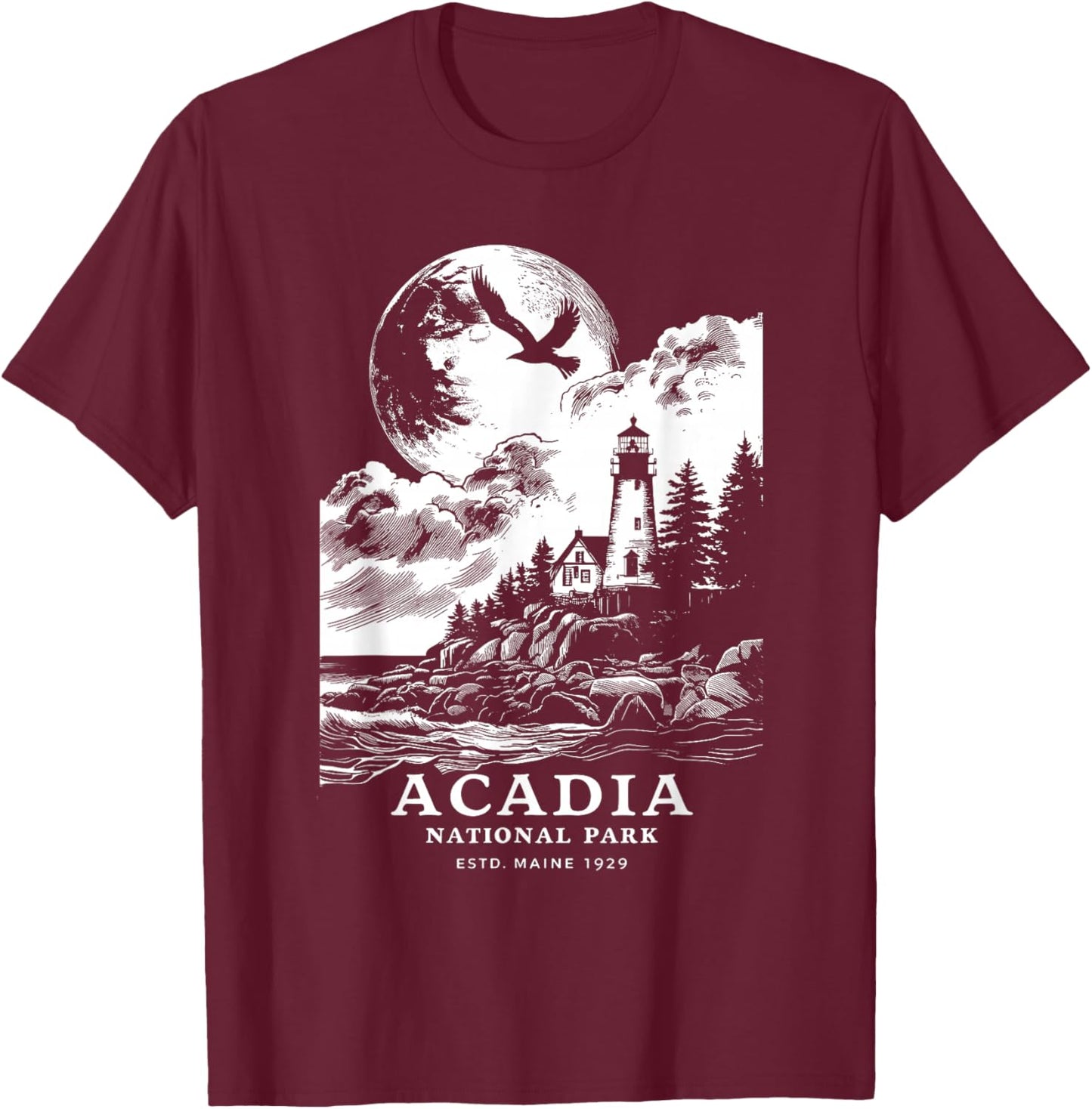 Acadia National Park Maine Vacation Souvenir Outdoors T-Shirt - T-Shirt | Maroon