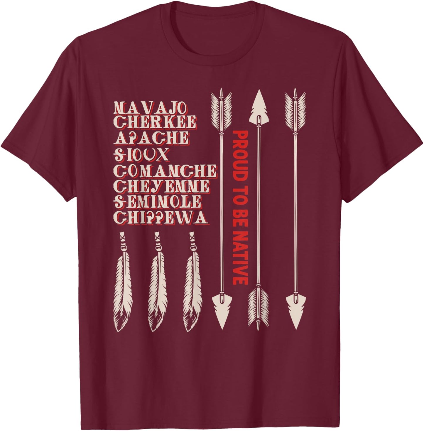 proud to be native Indian Native American Flag indigenous Kids Men T-Shirt - T-Shirt | Maroon