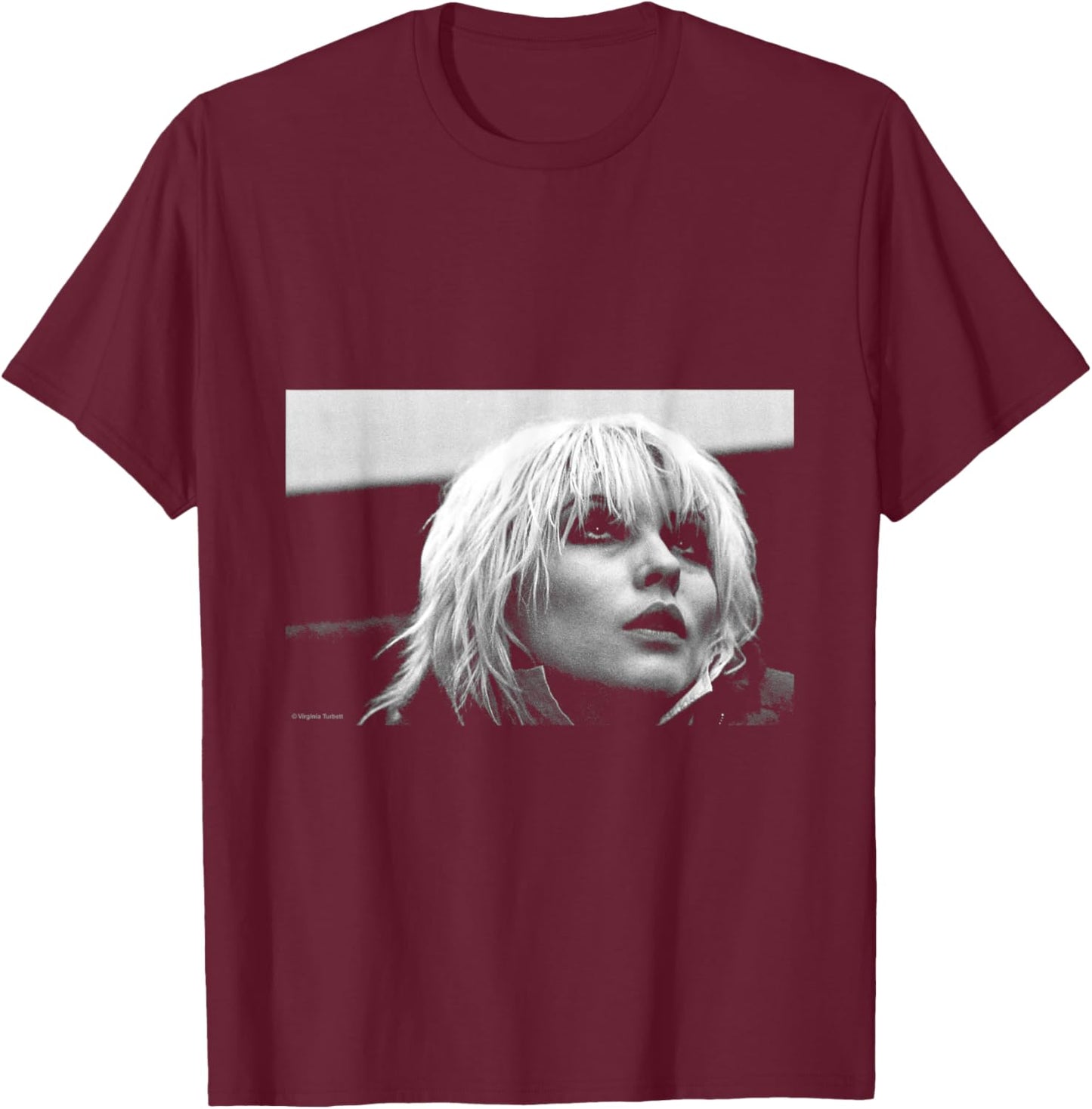 Debbie Harry Blondie Singer by Virginia Turbett T-Shirt - T-Shirt | Maroon