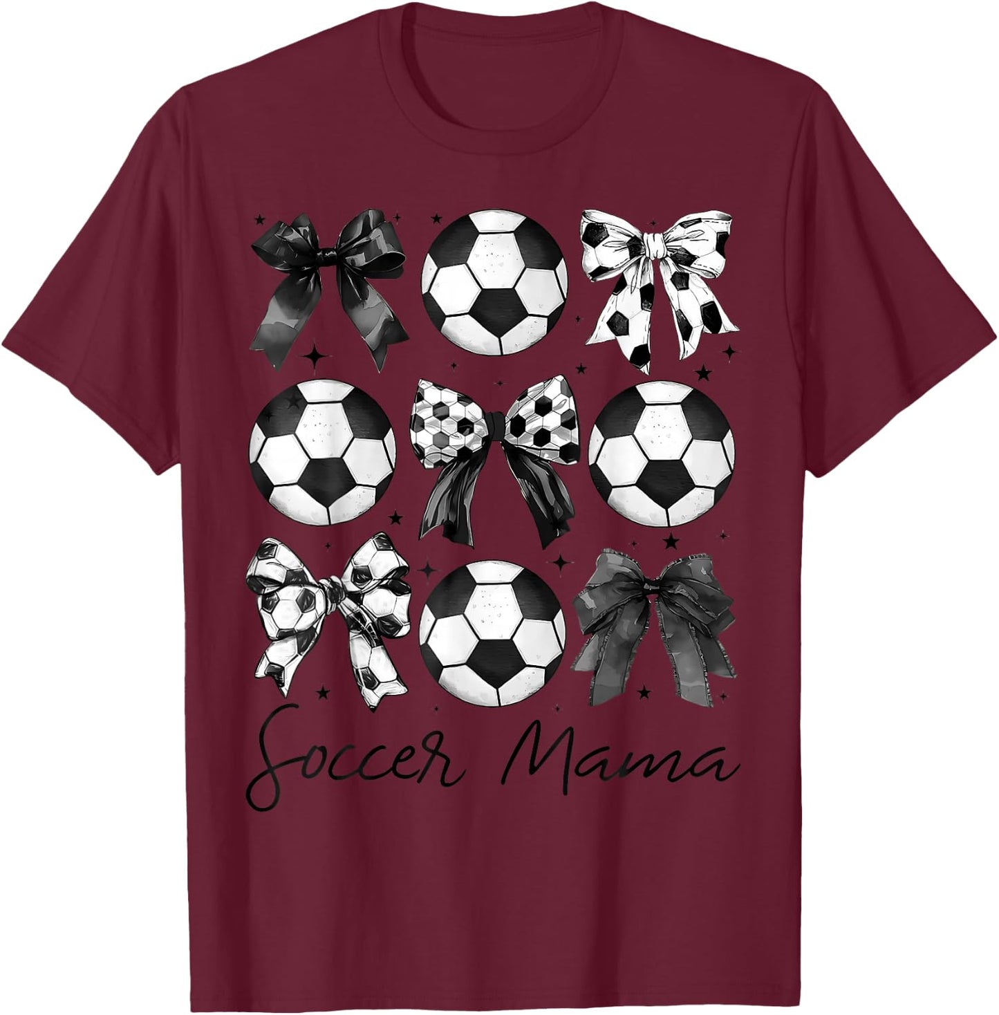 Soccer Mama Shirt Coquette Bow Soccer Mom T-Shirt - T-Shirt | Maroon