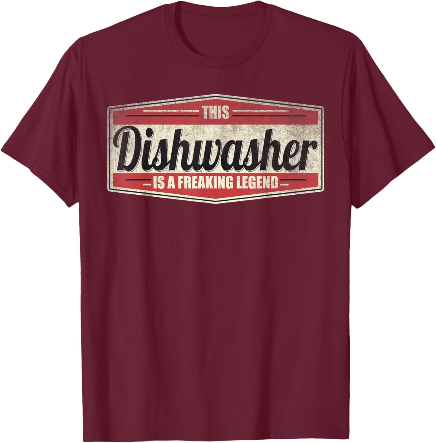 Funny Profession Quote Vintage Dishwasher , Small, Black T-Shirt - T-Shirt | Maroon