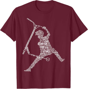Scooter Tricks E-Scooter Rider Boys Youth Kids T-Shirt - T-Shirt | Maroon
