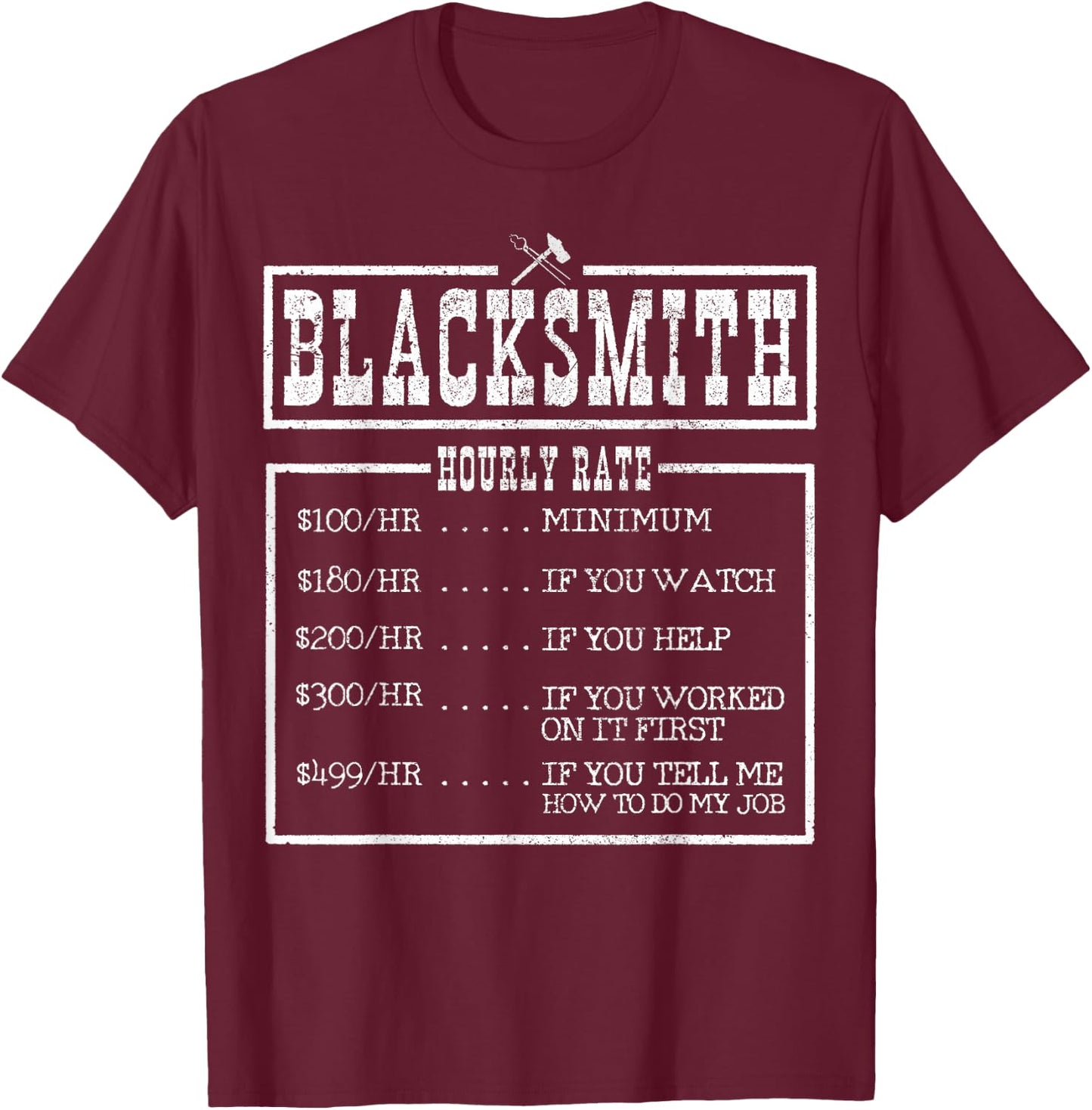 Blacksmith Blacksmith Blacksmith Saying Gift T-Shirt - T-Shirt | Maroon