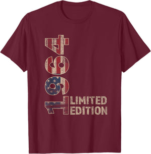 61th Birthday Gift men Vintage born 1964 turning 61 Year Old T-Shirt - T-Shirt | Maroon