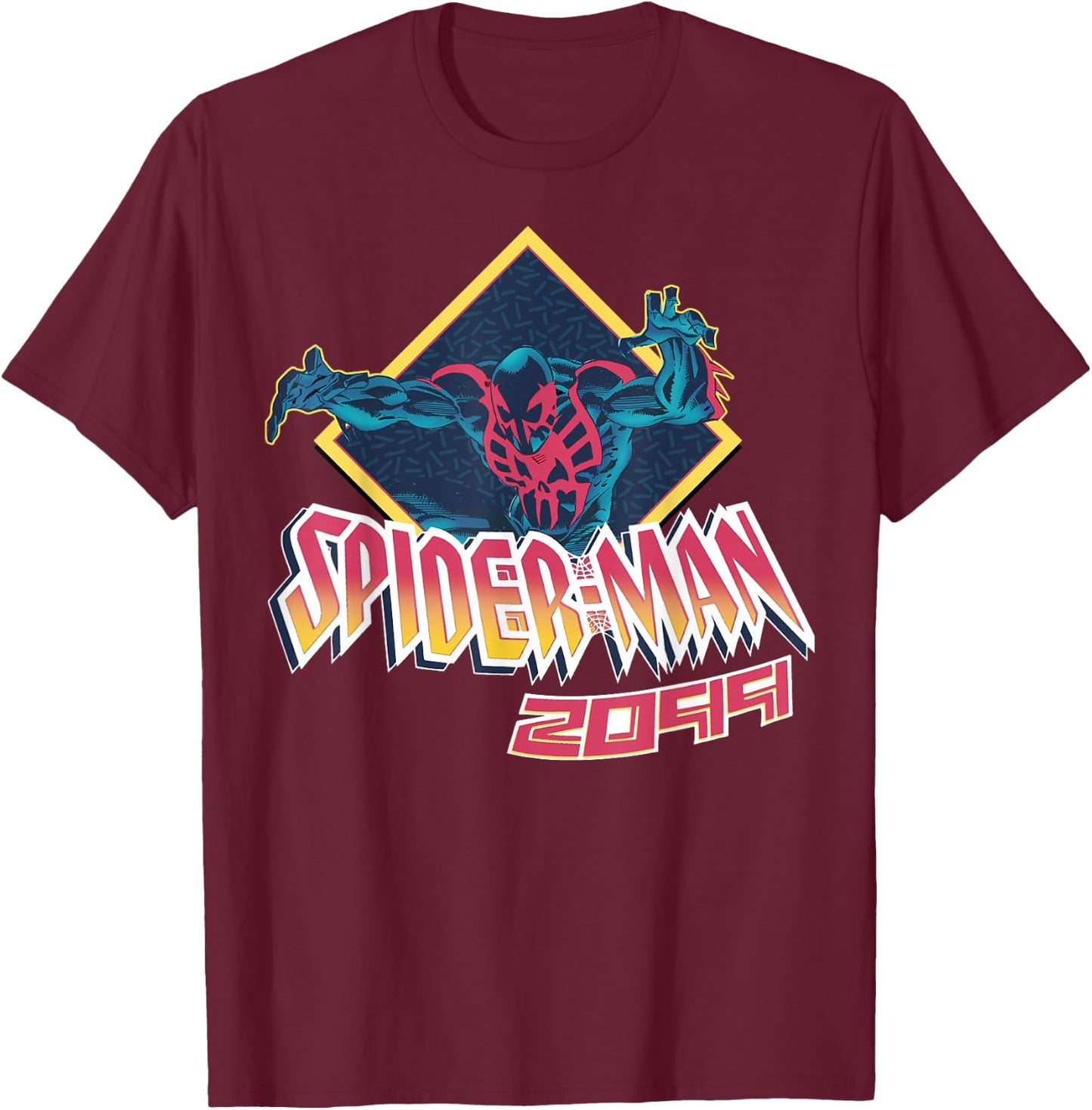 Marvel Spider-Man 2099 Action Portrait logo T-Shirt - T-Shirt | Maroon