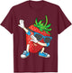 Cool Dabbing Strawberry | Funny Love Dancer Sweet Fruit Gift T-Shirt - T-Shirt | Maroon