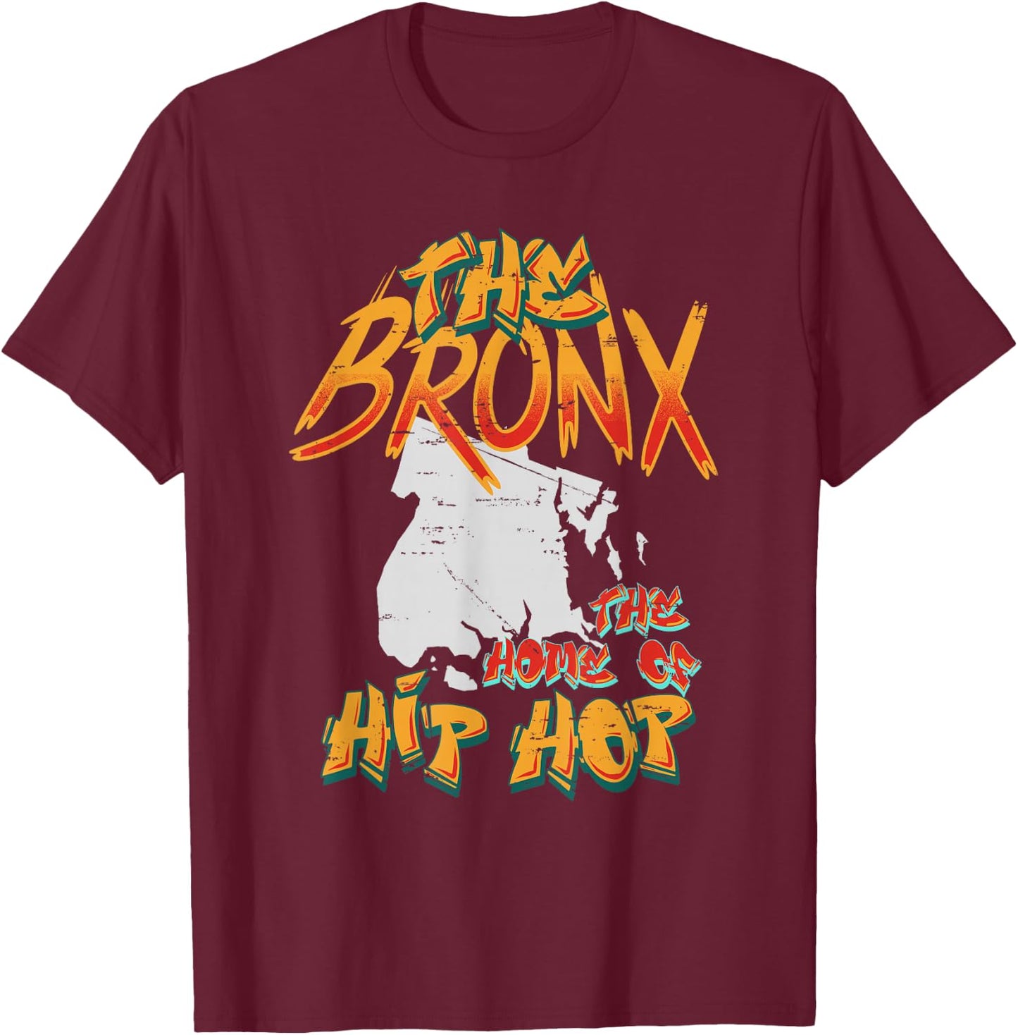 Boogie Down Bronx Hip Hop Rap Graffiti art Music design T-Shirt - T-Shirt | Maroon