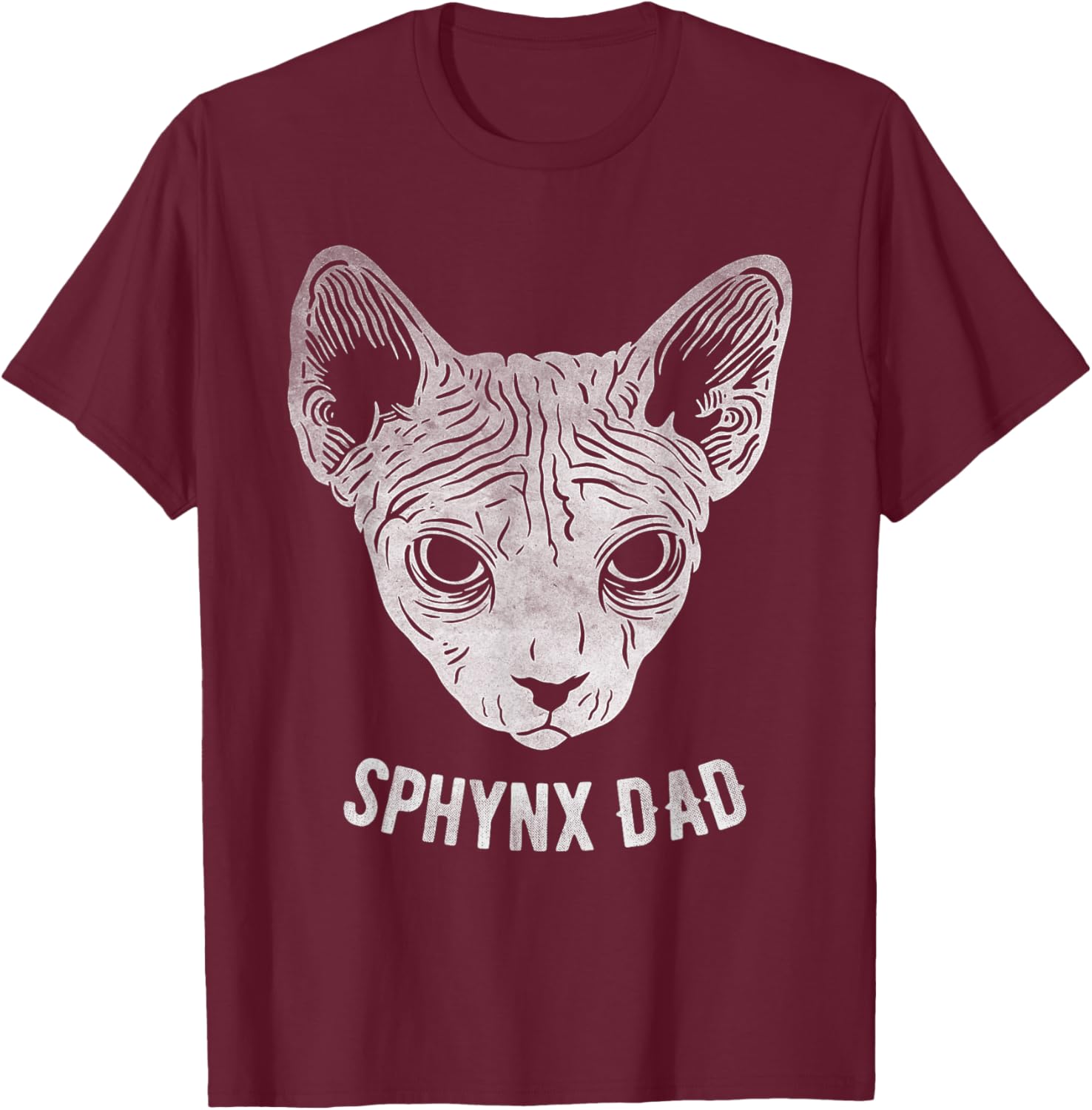 Sphynx Cat Dad Women Girls Kids T-Shirt - T-Shirt | Maroon